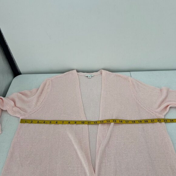 J. JILL XL Duster Cardigan Linen Blend Lightweight Pink Open Knit Long - Picture 7 of 10